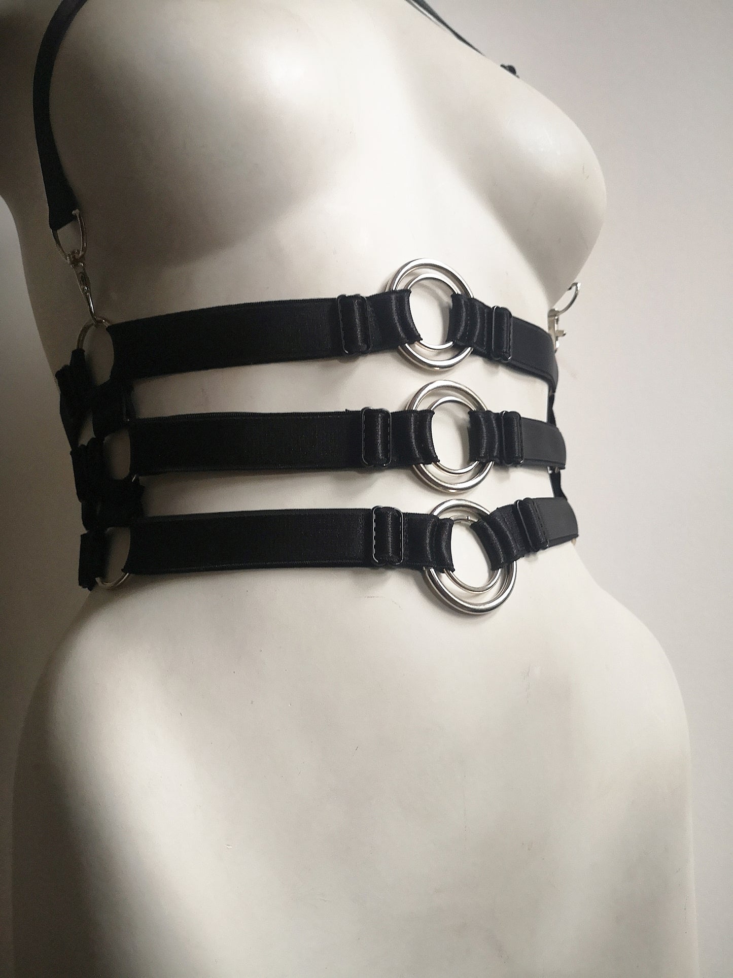 Wide Elastic Cage Harness (Triple)