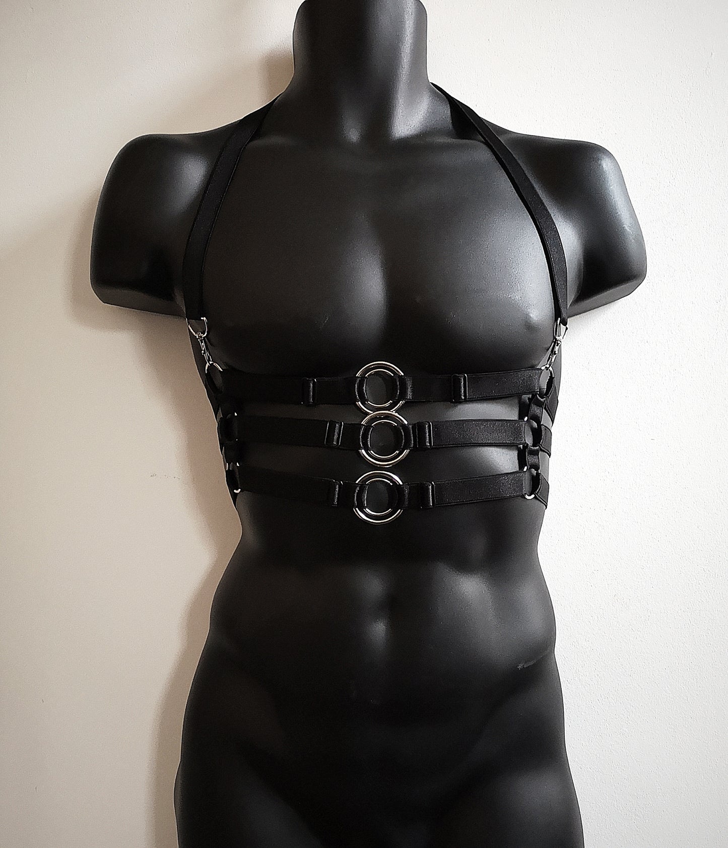 Wide Elastic Cage Harness (Triple)