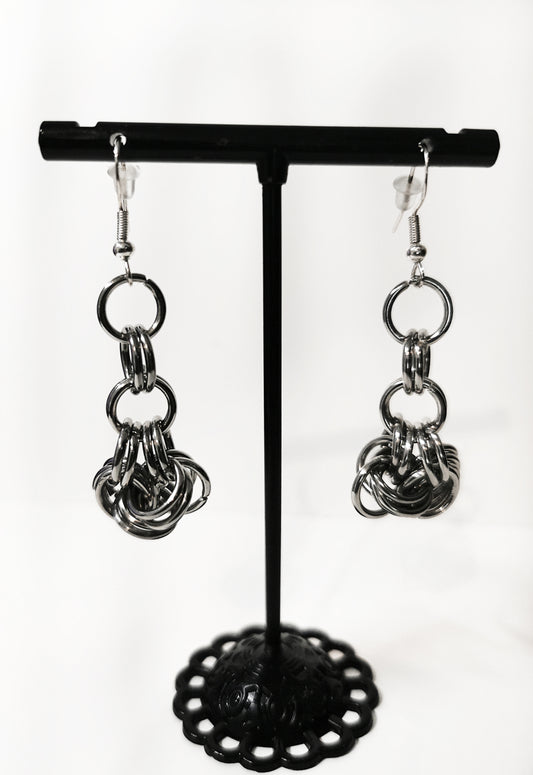 Stainless Steel Cluster Earrings (Ready to Ship)