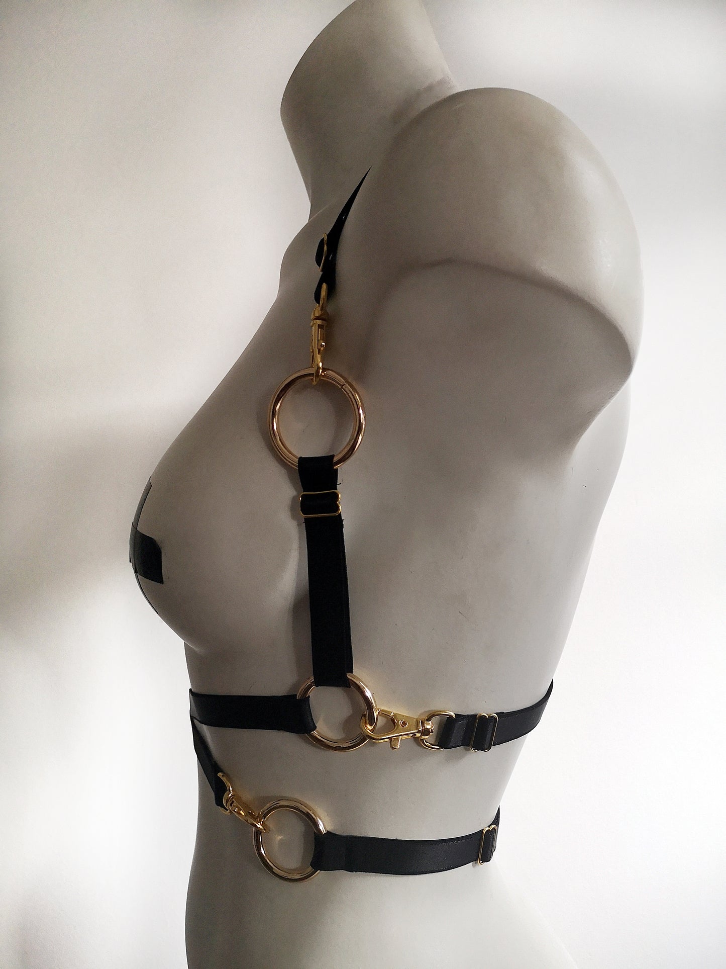 Suspender Clasp Chest Harness - Gold