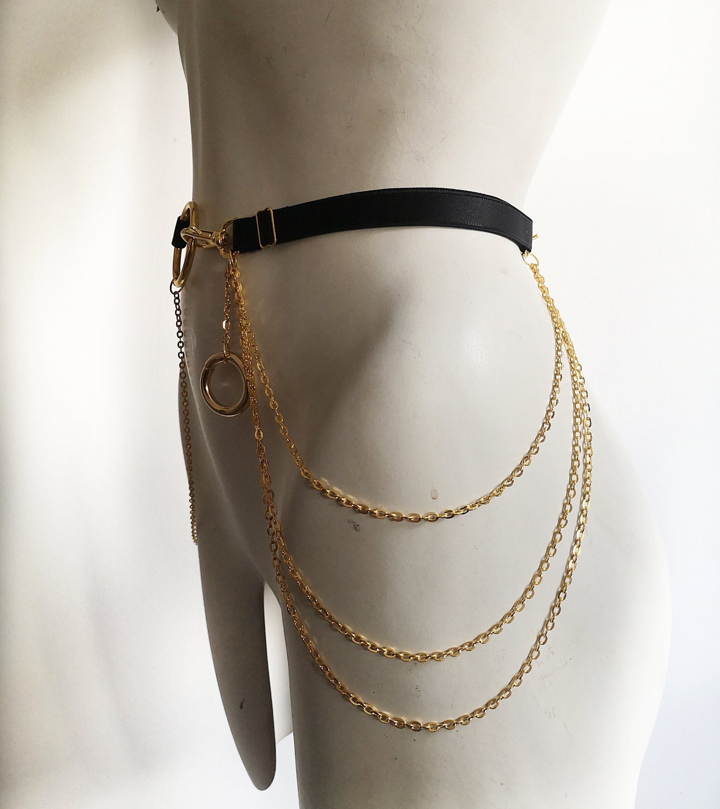 Drape Chain Link Belt-Gold