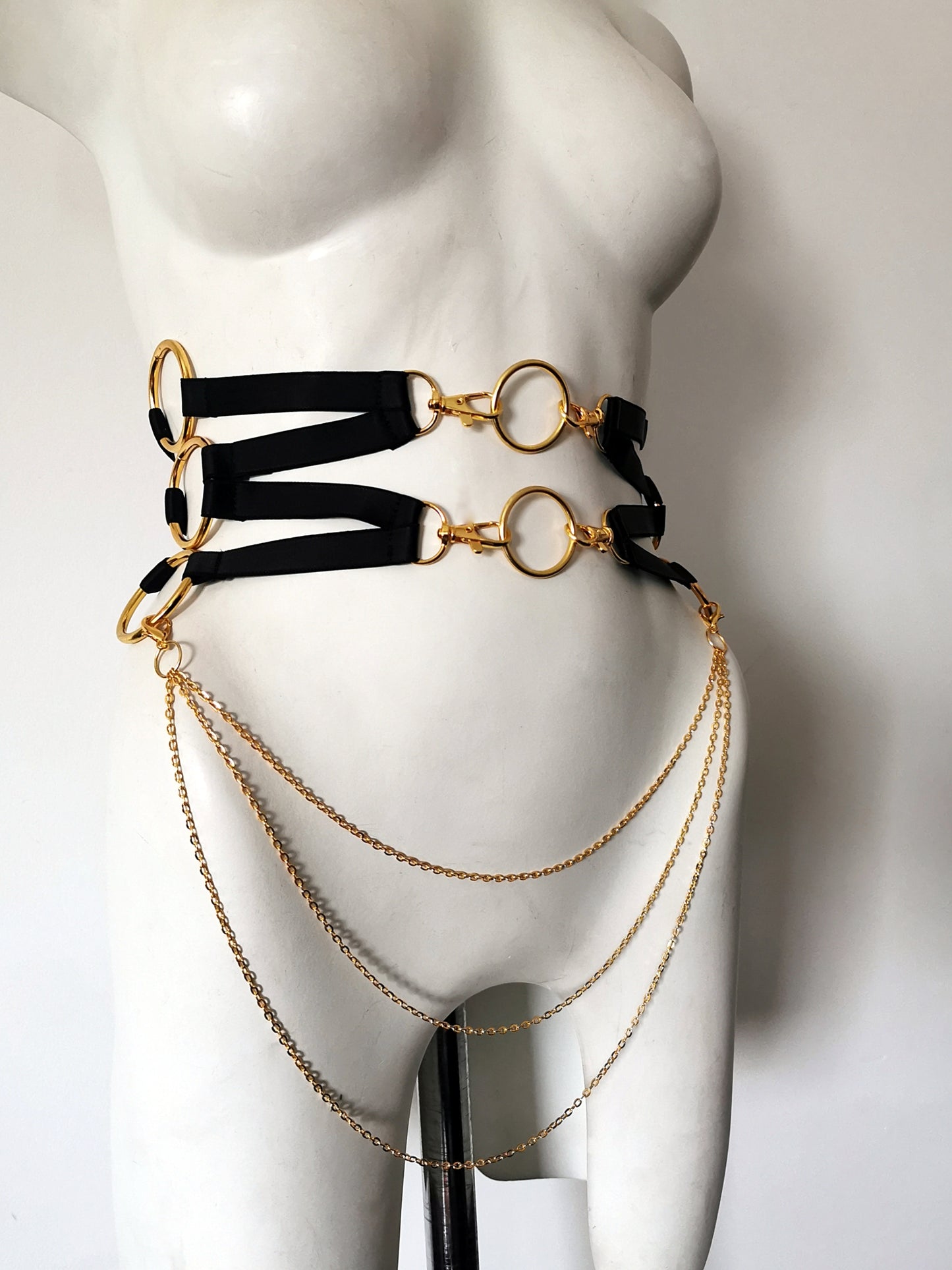 Triple Ring Clasp Belt-Gold