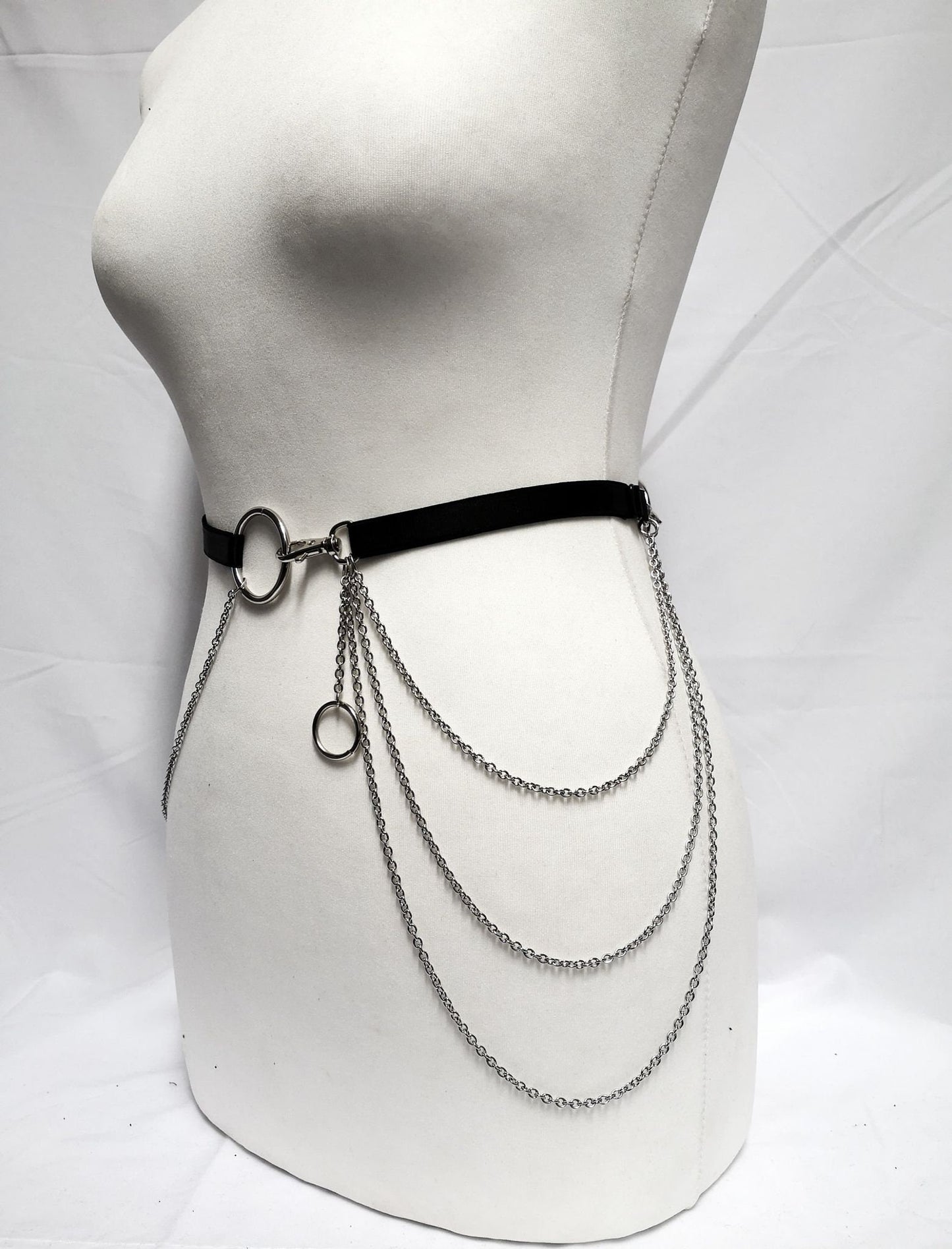 Drape Chain Link Belt (Adjustable) Silver Plated