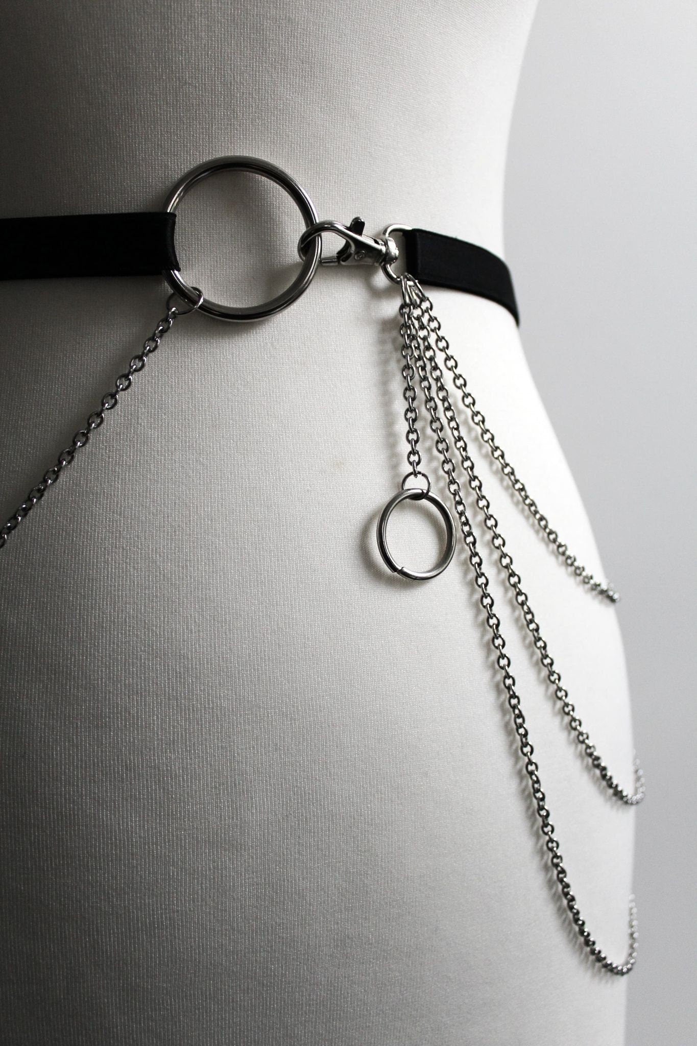 Drape Chain Link Belt (Adjustable) Silver Plated