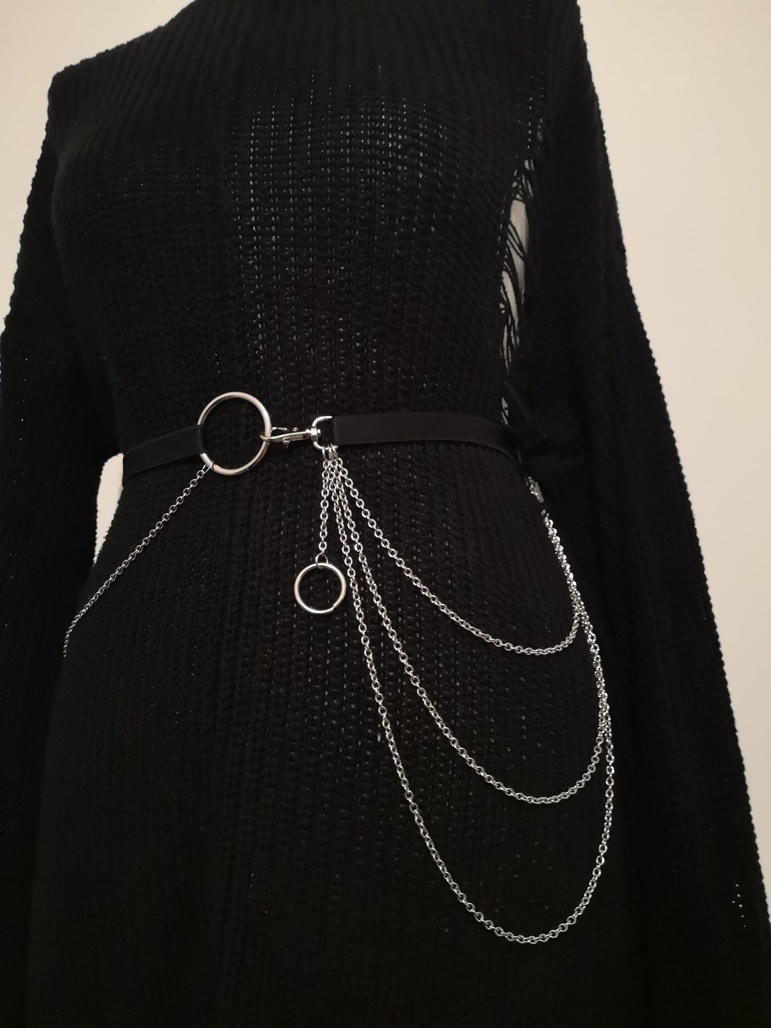 Drape Chain Link Belt (Adjustable) Silver Plated