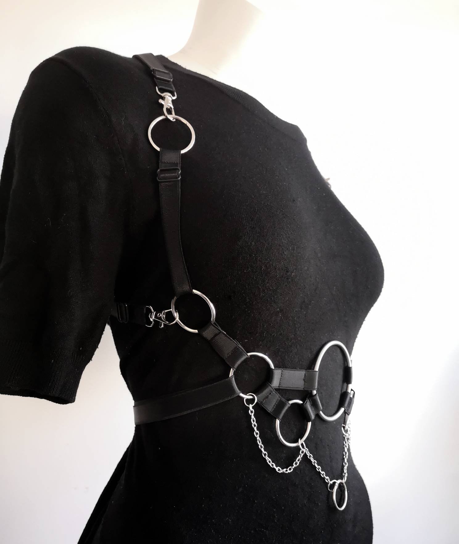 Drape Chain Suspender Chest Harness (Adjustable)