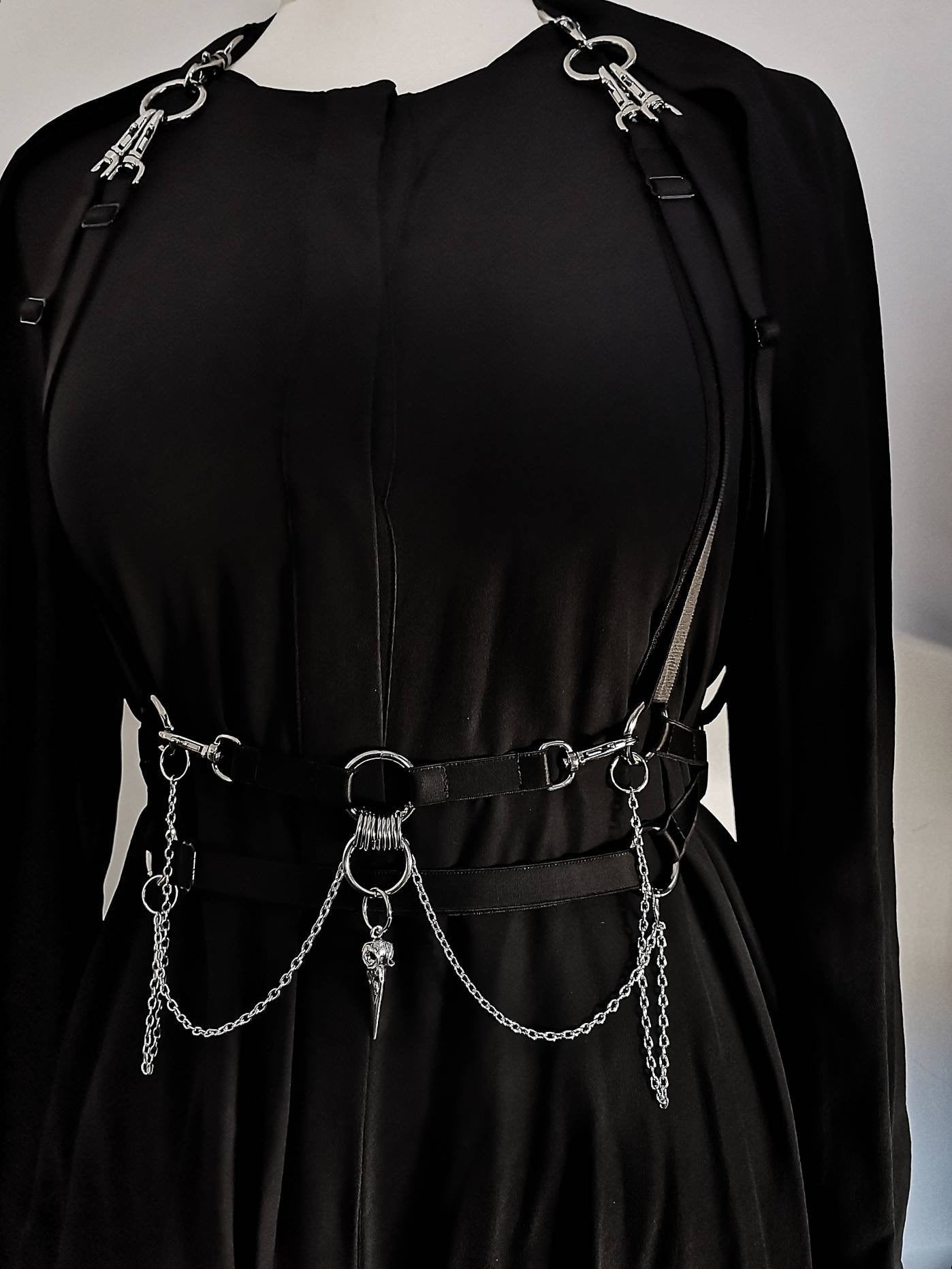 Ritual Drape Chain Chest Harness (Adjustable)