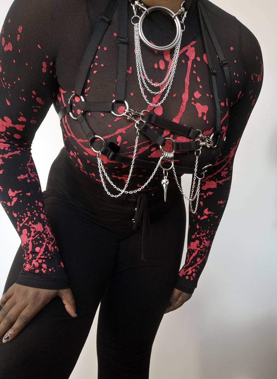 Ritual Drape Chain Chest Harness (Adjustable)