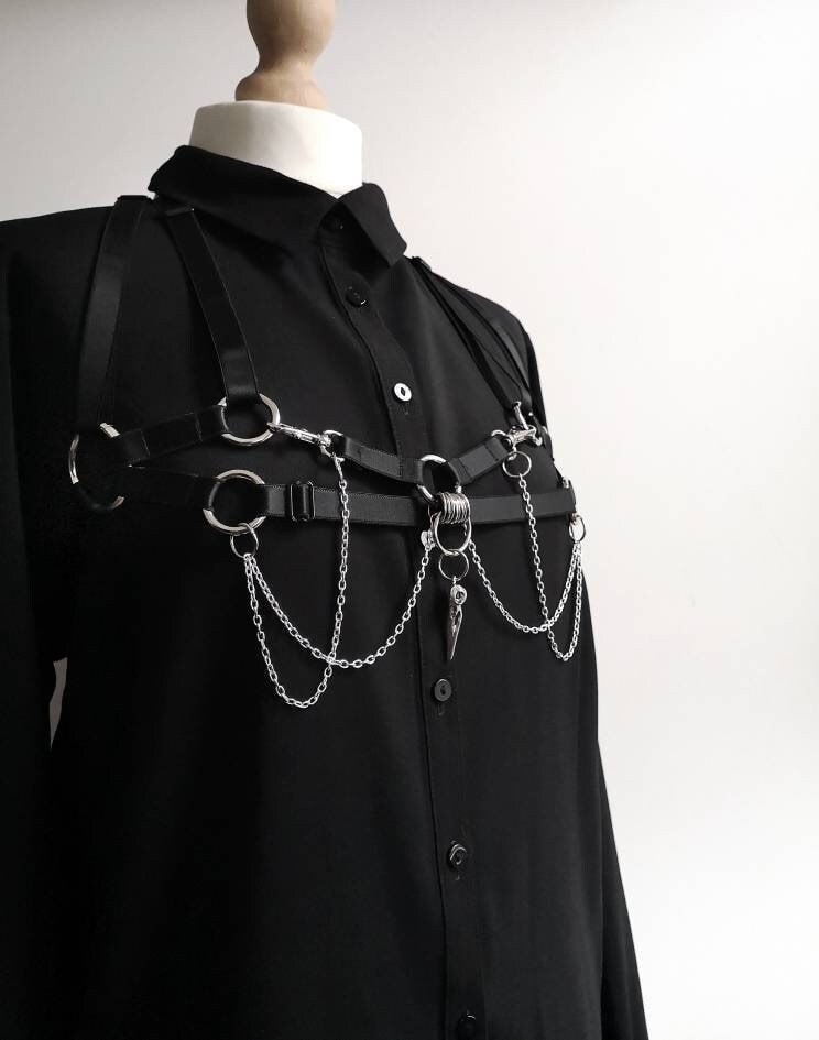 Ritual Drape Chain Chest Harness (Adjustable)